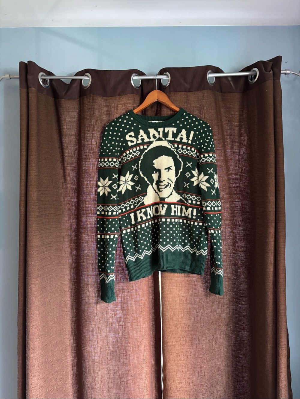 Elf! Novelty 'Santa I Know Him' Men's Holiday Sweater